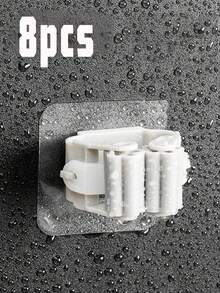 8pcs No Drill Wall Mounted Broom Holder Hooks - Seamless Suction Cup Mop Hanger Suitable For Bathroom, Kitchen, Garage, Heavy Duty Max Load 11lbs Household Organizer - Multicolor - View 12