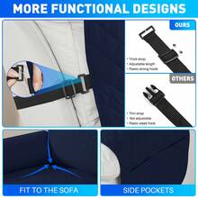 YSTYLE Large 1-Seater Relaxing Reclining Chair Cover, Waterproof Electric Reclining Chair Cover, Universal Armchair Cover, Armchair Cover With Side Pockets - Dark Blue - View 7