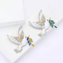 1pc Rhinestone Embellished Peace Sign Brooch, Women's Animal Brooch Pin, Suitable For Bags, Sweaters, Jackets, Hats, Shoes, Dresses, Suits - Of Peace (4775) - View 4