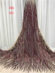 5 Yards/1 Yard High Quality Red African Swiss Voile Embroidered Mesh Lace Fabric, Suitable For Sewing Party Dresses, Blue - A - View 8