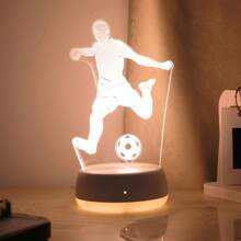 1pc Modern Style Football Multicolor Night Light, Suitable For Desktop Decoration Lamp In Various Room Types - Home Decor, Adding Holiday Atmosphere, Perfect Gift Choice For Birthday Party And Festivals, Interesting Design, Football Fan Gift, Compact Design, Decorative Lamp, Ambient Lighting, Room Decor - Play Soccer - View 3