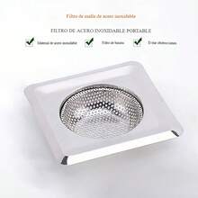 Cubierta de drenaje de acero inoxidable de alta resistencia - recinto de ducha antiobstrucción, bañera y canasta de drenaje del fregadero con recolector de cabello - rejilla de drenaje de baño resistente a la corrosión, adecuada para cocinas y baños - cubierta de drenaje fácil de limpiar, colector de cabello del drenaje de la ducha, filtro del fregadero de la cocina, diseño perforado, malla de metal duradera, material resistente a la oxidación, mejoras para el hogar. - 1 - Ver 2