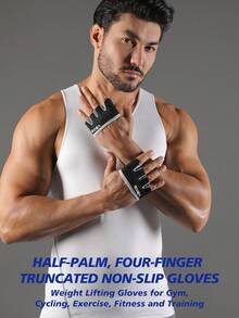 VBOSI 1 Pair Women Men Four-Finger Workout Gloves For Fitness, Weightlifting & Training - Multicolor - View 10