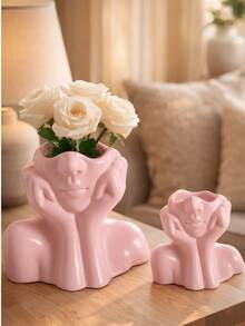 Large Modern Face Planter Pot - Multifunctional Outdoor Planter And Indoor Decorative Vase, Suitable For Garden, Patio, Balcony And Home Decor - Multicolor - View 17