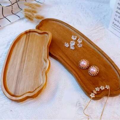 1 Khay gỗ trang trí phòng tắm hình đám mây - Khay đựng đồ bằng gỗ, khay đựng nến, khay trang điểm phòng tắm, thích hợp để đựng trang sức, đồ trang điểm, phòng tắm, nước hoa, hộp đựng xà phòng, đồ trang trí nhà cửa, khay đựng đồ nhà bếp.