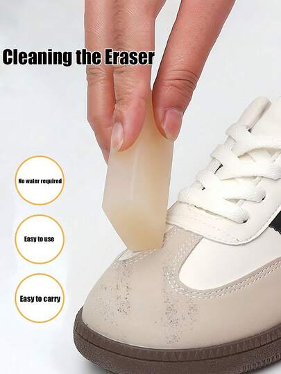 1 pieza Limpiador de zapatos de ante portátil sin necesidad de agua, fácil de transportar, adecuado para limpiar zapatos de terciopelo, borrador de cuidado de zapatos, borrador de cuidado de zapatos apto para viajes, excelente para zapatillas, esencial de viaje de verano para la playa, regalo de graduación, fiesta de graduación, decoración de dormitorio