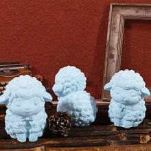 1个可爱卡通绵羊硅胶蜡烛模具，3D动物DIY石膏雕塑，树脂工艺品，手工礼品，家居装饰，开斋节 - A-白色 - 查看 7