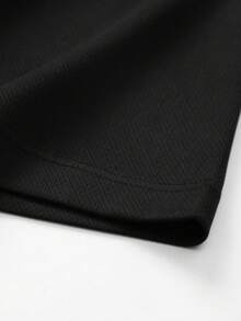 男士户外运动 Polo 领 T 恤，休闲低弹运动服，适合日常锻炼 - 黑色 - 查看 7