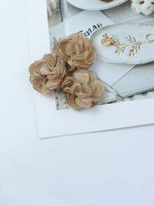 1pc Elegant Floral Mesh Rose Brooch, Suitable For Women To Wear On Daily, Party, And Work Outfits - Shape - View 19