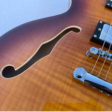 6 Strings Jazz Guitar Guitarra Flame Maple Top Glossy Finished Chrome Hardwares H-H Pickups 24.7" Scale Length 22 Frets Rosewood Fretboard - 彩色 - 查看 4