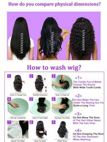 14英寸波波头假发，真人发，13x4高清透明蕾丝前额真人发假发，波浪卷假发，180%密度，预先拔毛，无胶波波头假发，女士款，自然黑色 - Natural Black - 查看 11