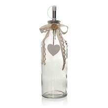OISE ART STORE Bottiglia Con Dosatore Olio / Aceto In Vetro Decoro Cuore 23 Cm 340 Ml 740909 - - Multicolore - Visualizzare 2