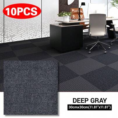 10X Self-Adhesive Carpet Tiles Commercial Retail Office Home Flooring Floor Mats