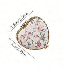 One Portable Heart-Shaped Folding Makeup Mirror With A Cute Fabric Cover And Printed Pattern - A Double-Sided Makeup Mirror, Perfect For Home And Travel. An Ideal Gift For Women, Girls, Mothers, Friends, And Wives. Small Mirror, Pocket-Sized Vanity Mirror. Suitable For Living Room, Home, Bedroom, Bathroom, Home Decor, Travel, Weddings, Parties, Birthdays, Men's Gifts, Moms, Dads, Best Friends, Teachers, New Year's Gifts, Accessories, Funny Gifts, Cosmetics, Inexpensive, Room Decor, Dressing Table, Travel, Bedroom, Makeup Accessories, Mirror, Vanity Mirror, Mini Mirror, Small Mirror, Handheld Mirror, Cheap, Christmas Stocking Gift, Cosmetics, Makeup Tools, Inexpensive Items, Gifts, Women's Gifts, Christmas Gifts.,Cheap,Valentine's Day,Cheap Items,Travel,Travel Essential,Room Decor,Valentine's Gift,Cheap Stuff,Room,1 Dollar Items,Vacation Essentials,Gifts For Women,Bedroom,Valentine,99 Cent - trắng - Xem 2