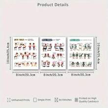 3 Stücke Büro Fitness Yoga Poster - Funktionale Dehnübungen, geeignet für Büro, Zuhause und Fitnessstudio, Größe 8x10 Zoll, ohne Rahmen, geeignet für Anfänger, Büro-Wellness | Ergonomisches Design | Einfach zu befolgen - Verschiedenfarbig - Übersicht 6