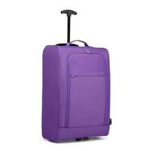 Valise légère de 20 pouces avec housse souple - Bagage cabine approuvé avec trolley à double roue pour hommes et femmes, idéal pour les voyages professionnels et les vacances. Valise de voyage et imperméable - Prune - Voir 8