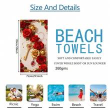 1 szt. Naszyjnik z kluczem w kolorze czerwonym i złotym, ultramiękki, duży ręcznik plażowy, superchłonny ręcznik kąpielowy, odpowiedni do podróży, basenu, nurkowania, surfingu, jogi, kempingu, dostępny w wielu rozmiarach, akcesoria plażowe na plażę, basen, podróże, kemping, wystrój łazienki do jogi - C - Zobacz 14