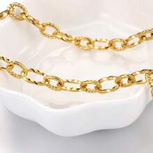 1米金色不锈钢扭链，椭圆形链节，适合DIY珠宝制作 - 彩色 - 查看 5