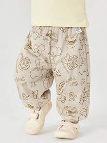 mini bala Baby Boy Lightweight Quick-Dry Breathable Loose Pants, Summer - Brown Tone - View 4