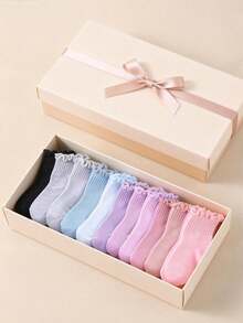 20 Pairs Ruffled Lace Elastic Baby Girl Socks, Cute Lace Short Socks Suitable For Baby Girls, All Seasons Including Newborn And Toddler, Great For Christmas/Thanksgiving Gifts, Quarter Socks - Multicolor - View 11