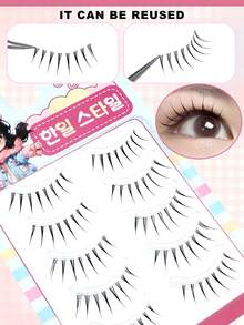 5 Pairs Japanese Cartoon Pointed Transparent Invisible Lashes, Natural Sweet Soft Lightweight Faux Eyelashes, Suitable For Dates, Travel, Portable - Spiky Manga Lashes - View 3