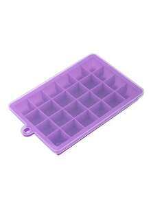 1pc 15-Cavity Or 24-Cavity Purple Silicone Ice Cube Tray With Lid, Home Use - Multicolor - View 12
