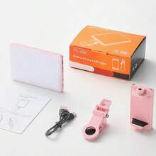 60 LED High Power Rechargeable Clip Fill Video Conference Light With Front & Back Clip, Adjusted 3 Light Modes For Phone, Compatible With IPhone, Android, IPad, Laptop, For Makeup,Selfie, Vlog,Birthday Gift - A - View 8