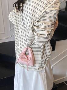 1个青少年斜挎包，便携式马卡龙色，外出必备，包含耳机盒、口红盒、零钱包 - 蝴蝶結 - 查看 8