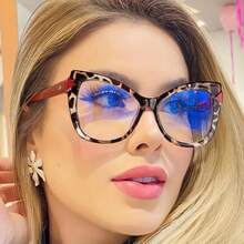 1 Piece Retro Leopard Cat Eye Unisex Glasses -  Computer Glasses, Magnification +1.0 To +4.0, Full Frame Design, Lightweight And Fashionable, - Quantity: 1 (Red) - View 6