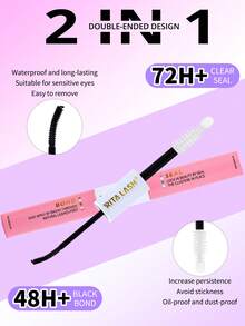 RITALASH Waterproof Eyelash Glue (10 Pcs), 2 In 1 Long-Lasting Lash Bond & Seal Glue, Sweat-Proof Eyelash Extension Lash Glue For Cluster Lashes, Waterproof Clusters Lashes - màu đen - Xem 5