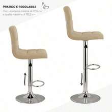 Barhocker - BEIGE STOFF - Übersicht 4