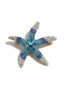 1pc Cartoon Zinc Alloy Rhinestone Starfish Brooch Pin, Exquisite Boutique Lapel Pin, DIY Suit Decor Dress Accessories Pin For Clothes Bag Charm School Office Accessories Shirts Jacket Jewelry Christmas Halloween Clothes Pin Funny Cute Teacher Gifts - Multicolor - View 7