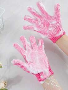Double-Sided Exfoliating Gloves, For Skin Massage, Shower, Body Cleansing, Bath Accessories, Packing, Storage, Hair Clips For Bathing, Face, Spa, Handwashing, Deep Dead Skin Removal, Back To School - Multicolor - View 6