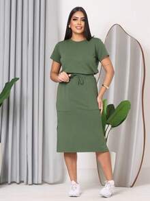 Casual Elegant Conservative / Modest Knot Beach - Army Green - View 7