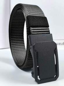 1pc Men's Simple Versatile Belt, Suitable For Pants - Black - View 2