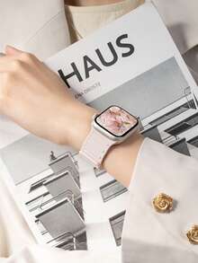 1条粉色磁性硅胶表带，兼容 44mm、45mm、49mm、46mm、42mm、41mm、40mm、38mm，男女通用，适用于Series 11、10、9、8、7、6、5、4、3、SE 2。 - 粉紅色 - 查看 4