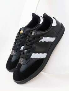 Tenis feminino academia estiloso casual confortavel luxo elegante feminino Amarrar Ar livre - Preto e Branco - Visão 3