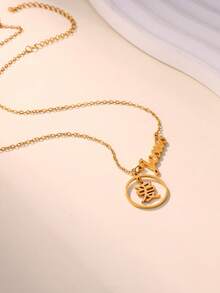 1 PC Custom Love Name Necklaces For Women Gold Plated Personalized Name Stainless Steel Name Couple Necklace Party Wedding Valentine's Day Jewelry Gift - Multicolor - View 4