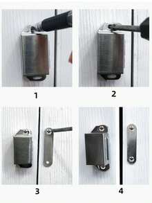 4PCS Stainless Steel Magnetic Door Catch Latch, Cabinet Magnets Hardware Set With Screws, Anti-Collision Kitchen Drawer Magnet Keeper, Wardrobe Clasp, Metal Cupboard Closure - B - View 6