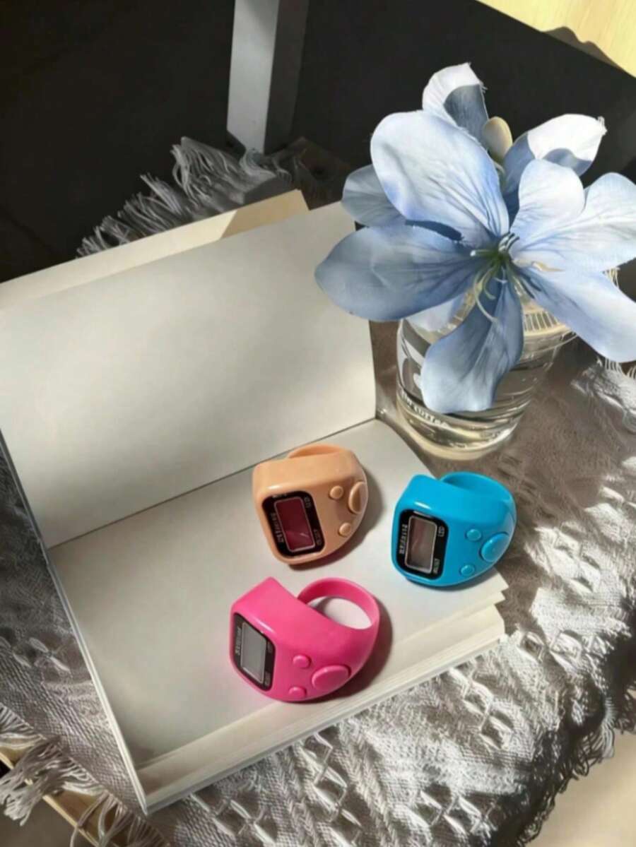 1pc Multi-Color Ring Tally Counter, 0-99999 Counting, Comfortable Touch, Unisex Minimalist Daily Style, Portable Counter For Praying, Chanting, Warehousing, Customer Flow Control, Golf And Other Counting Purposes - Multicolor - View 1
