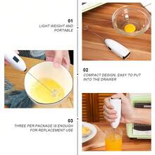 1pc Electric Milk Frother, Electric Coffee Stirrer, Milk Foamer, Hand Mixer, Foam Maker, Creative Electric Mixer, Electric Coffee Stirrer, Milk Mixer, Kitchen Gadget, Kitchen Appliance - Multicolor - View 3