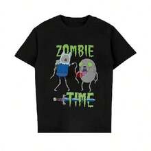 Shirts For Men 2024 Adventure Zombie Time T-Shirt Funny T Shirt Creative Graphic Unique Design Fanm Women Men Tees Short Women Clothes Men's Casual Print Round Neck Short Sleeve T-Shirt Men Women T-Shirt Print Tee - Black - View 1
