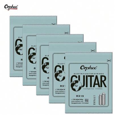 5 sets, 6 cuerdas por set, grosor de 0,23-1,27 mm, cuerdas de guitarra eléctrica de acero chapado en níquel, instrumento de guitarra de 6 cuerdas