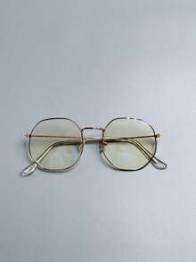 1 Pair Women's Retro Round Frame Transparent Lens Glasses, Lightweight Transparent Eyewear Accessory - Multicolor - View 6