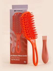 1pc Large Curling Hair Brush - Suitable For Curly Hair, Unisex, Flexible And Easy To Comb - For Dry And Wet Hair, Perfect For Curly Hairstyles, Separates Curls, Adds Volume - Anti-Static, Heat-Resistant Styling Tool - Multicolor - View 12