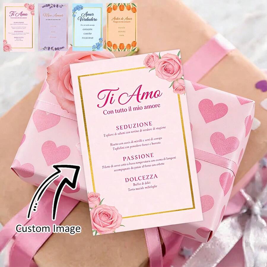 Customized Cards, Valentine's Day Cards, Gift Cards, Greeting Cards, Message Cards, Postcards, Love Cards, Gift Box Cards, Love Season, Wedding Season, Valentine's Day, Couple Cards, Party, Holidays - Valentine's Day Card - 9x14cm - View 1