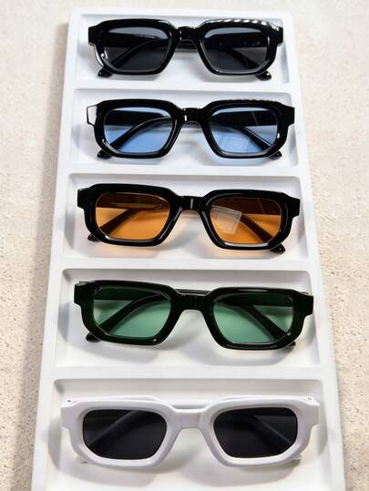 5pcs/Set Stylish Eyeglasses, Multicolor Fashion Eyewear, Suitable For Daily Life, Outings, Parties, Travels, All Seasons
