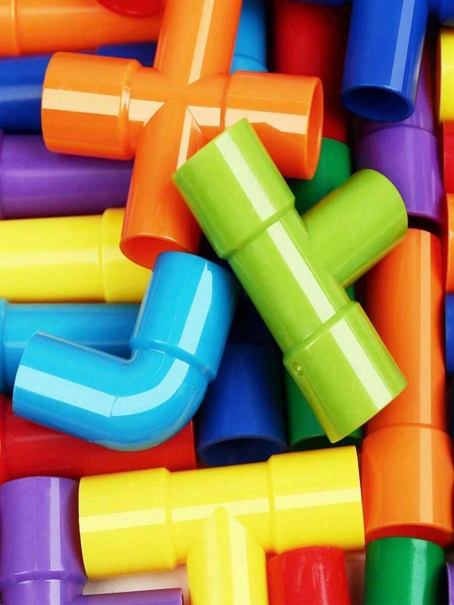 30/50/72/100/150pcs DIY Water Pipe Building Blocks Toy, Educational Construction Toy, Suitable For Children Designers, Toy Gift, Children Toy - Multicolor - View 1