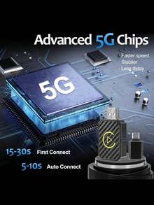 2-In-1 Wireless CarPlay Adapter, Mini Stable Smallest Wireless CarPlay Adapter, Bluetooth Connection, Plug And Play, No Latency, Compatible With IPhone And Android Auto - A - View 9