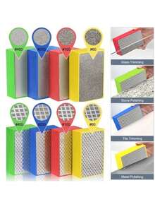 4片装金刚石抛光垫，尺寸93mm x 58mm，适用于陶瓷砖、玻璃、石材、大理石、陶瓷研磨盘 - A - 查看 1